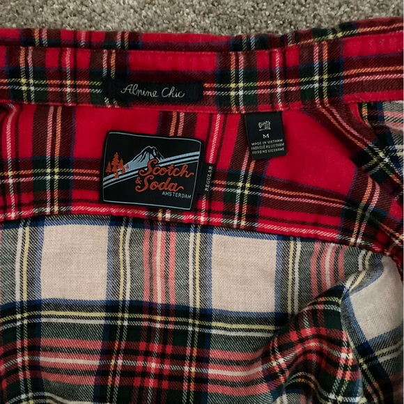 Men’s Maison Scotch & Soda red plaid button down. Perfect for fall ! 🍁🍁🍁 - Picture 3 of 10